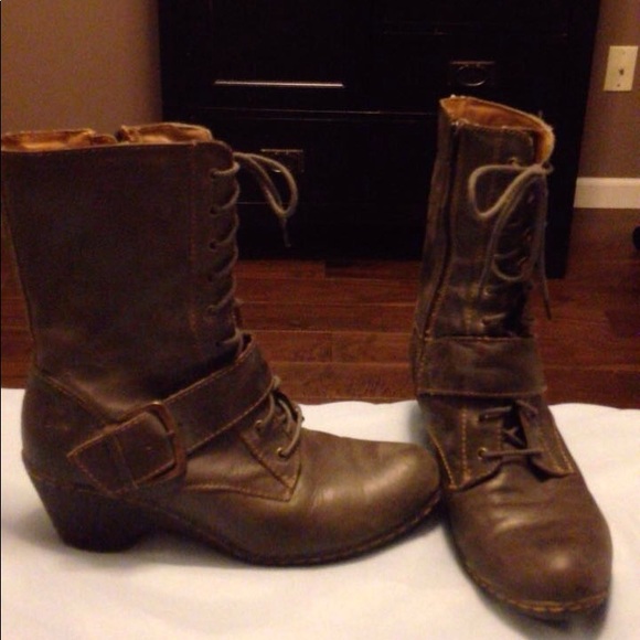 Brown combat real leather boots - Picture 1 of 5